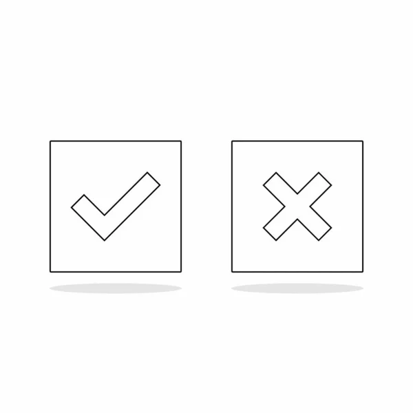 Check Wrong Marks Tick Cross Marks Accepted Rejected Approved Disapproved — Stock Vector