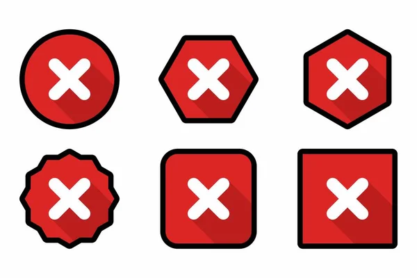 Wrong Marks Icon Set Cross Marks Rejected Disapproved False Wrong — Wektor stockowy