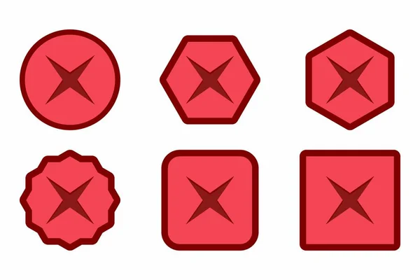 Неправильные Знаки Icon Set Cross Marks Rejected Disapproved False Wrong — стоковый вектор