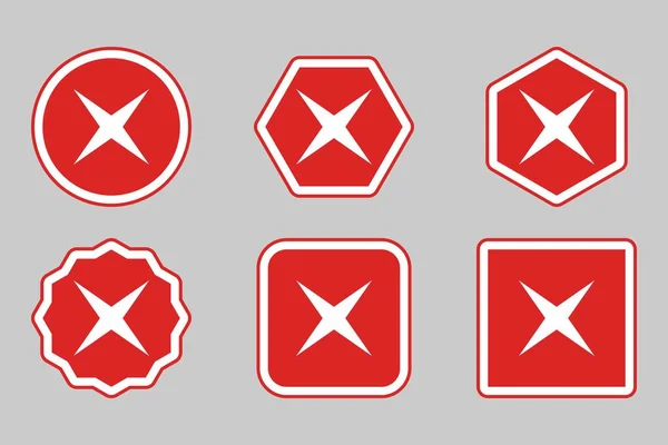 Wrong Marks Icon Set Cross Marks Rejected Disapproved False Wrong — Stock Vector