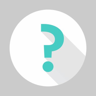 Soru işareti, SSS işareti, yardım sembolü, vektör işareti açık mavi tarzı. İzole edilmiş bir ikon. Düz biçim vektör illüstrasyonu.