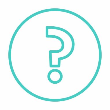 Soru işareti, SSS işareti, yardım sembolü, vektör işareti açık mavi tarzı. İzole edilmiş bir ikon. Düz biçim vektör illüstrasyonu.