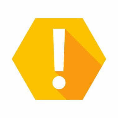 Ünlem işareti, dikkat işareti, dikkat simgesi, tehlike uyarısı sembolü, vektör işareti sarı stili. İzole edilmiş bir ikon. Düz biçim vektör illüstrasyonu.