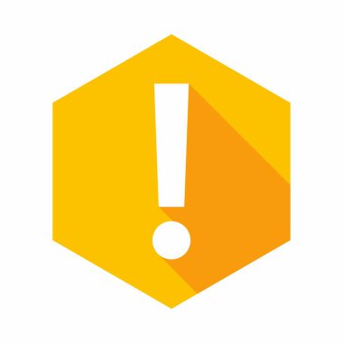 Ünlem işareti, dikkat işareti, dikkat simgesi, tehlike uyarısı sembolü, vektör işareti sarı stili. İzole edilmiş bir ikon. Düz biçim vektör illüstrasyonu.