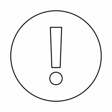 Ünlem işareti, dikkat işareti, dikkat simgesi, tehlike uyarısı sembolü, vektör işareti sembolleri. Siyah tasarım. İzole edilmiş bir ikon. Düz biçim vektör illüstrasyonu.