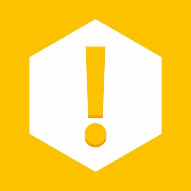 Ünlem işareti, dikkat işareti, dikkat simgesi, tehlike uyarısı sembolü, vektör işareti sarı stili. İzole edilmiş bir ikon. Düz biçim vektör illüstrasyonu.