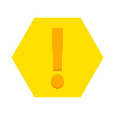 Ünlem işareti, dikkat işareti, dikkat simgesi, tehlike uyarısı sembolü, vektör işareti sarı stili. İzole edilmiş bir ikon. Düz biçim vektör illüstrasyonu.