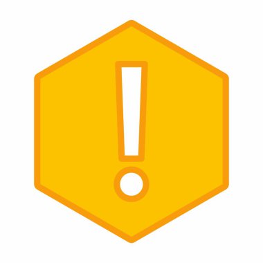 Ünlem işareti, dikkat işareti, dikkat simgesi, tehlike uyarısı sembolü, vektör işareti sarı stili. İzole edilmiş bir ikon. Düz biçim vektör illüstrasyonu.