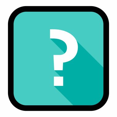 Soru işareti, SSS işareti, yardım sembolü, vektör işareti açık mavi tarzı. Siyah çizgi tasarımı. İzole edilmiş bir ikon. Düz biçim vektör illüstrasyonu.