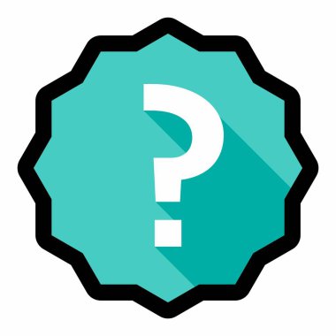 Soru işareti, SSS işareti, yardım sembolü, vektör işareti açık mavi tarzı. Siyah çizgi tasarımı. İzole edilmiş bir ikon. Düz biçim vektör illüstrasyonu.