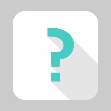 Soru işareti, SSS işareti, yardım sembolü, vektör işareti açık mavi tarzı. İzole edilmiş bir ikon. Düz biçim vektör illüstrasyonu.