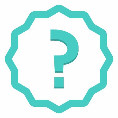 Soru işareti, SSS işareti, yardım sembolü, vektör işareti açık mavi tarzı. İzole edilmiş bir ikon. Düz biçim vektör illüstrasyonu.