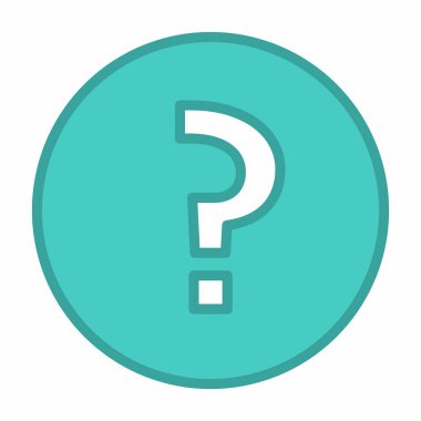 Soru işareti, SSS işareti, yardım sembolü, vektör işareti açık mavi tarzı. İzole edilmiş bir ikon. Düz biçim vektör illüstrasyonu.