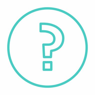 Soru işareti, SSS işareti, yardım sembolü, vektör işareti açık mavi tarzı. İzole edilmiş bir ikon. Düz biçim vektör illüstrasyonu.