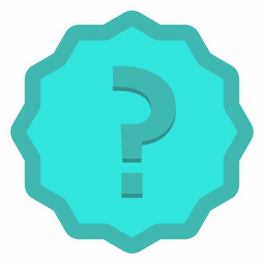 Soru işareti, SSS işareti, yardım sembolü, vektör işareti açık mavi tarzı. İzole edilmiş bir ikon. Düz biçim vektör illüstrasyonu.