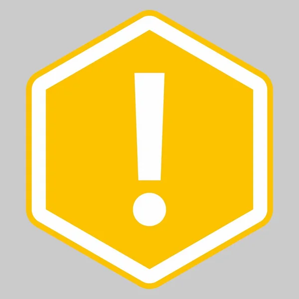 Ausrufezeichen Aufmerksamkeitszeichen Warnsymbol Gefahrenwarnsymbol Vektormarkensymbole Gelber Stil Vereinzelte Symbole Flache — Stockvektor