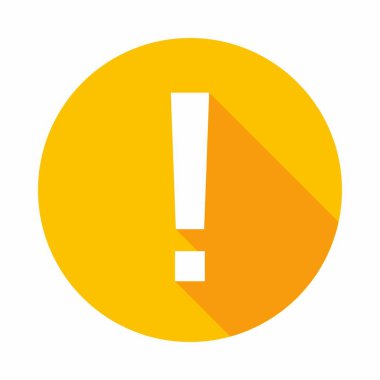 Ünlem işareti, dikkat işareti, dikkat simgesi, tehlike uyarısı sembolü, vektör işareti sarı stili. İzole edilmiş bir ikon. Düz biçim vektör illüstrasyonu.