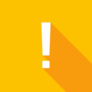 Ünlem işareti, dikkat işareti, dikkat simgesi, tehlike uyarısı sembolü, vektör işareti sarı stili. İzole edilmiş bir ikon. Düz biçim vektör illüstrasyonu.