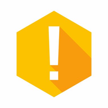 Ünlem işareti, dikkat işareti, dikkat simgesi, tehlike uyarısı sembolü, vektör işareti sarı stili. İzole edilmiş bir ikon. Düz biçim vektör illüstrasyonu.