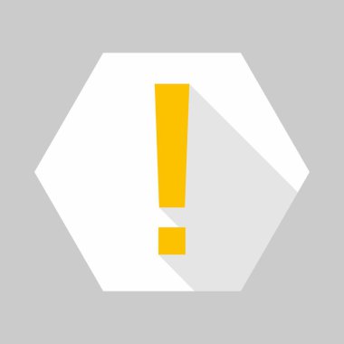 Ünlem işareti, dikkat işareti, dikkat simgesi, tehlike uyarısı sembolü, vektör işareti sarı stili. İzole edilmiş bir ikon. Düz biçim vektör illüstrasyonu.