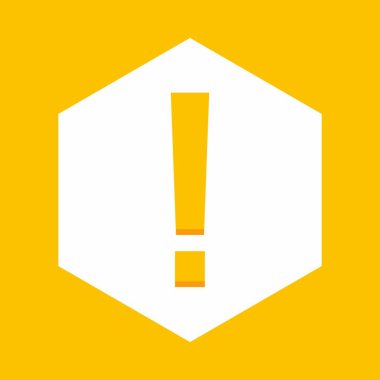 Ünlem işareti, dikkat işareti, dikkat simgesi, tehlike uyarısı sembolü, vektör işareti sarı stili. İzole edilmiş bir ikon. Düz biçim vektör illüstrasyonu.