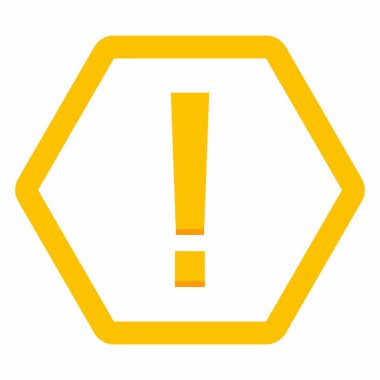 Ünlem işareti, dikkat işareti, dikkat simgesi, tehlike uyarısı sembolü, vektör işareti sarı stili. İzole edilmiş bir ikon. Düz biçim vektör illüstrasyonu.