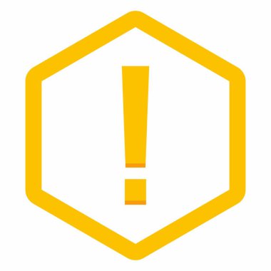 Ünlem işareti, dikkat işareti, dikkat simgesi, tehlike uyarısı sembolü, vektör işareti sarı stili. İzole edilmiş bir ikon. Düz biçim vektör illüstrasyonu.