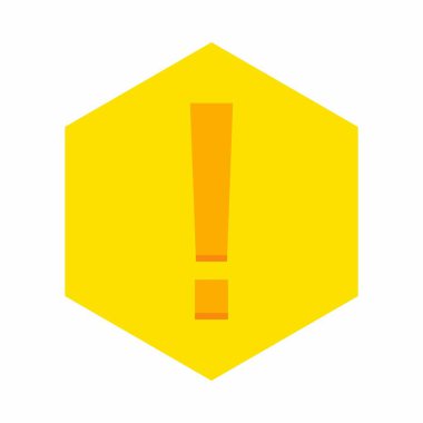 Ünlem işareti, dikkat işareti, dikkat simgesi, tehlike uyarısı sembolü, vektör işareti sarı stili. İzole edilmiş bir ikon. Düz biçim vektör illüstrasyonu.