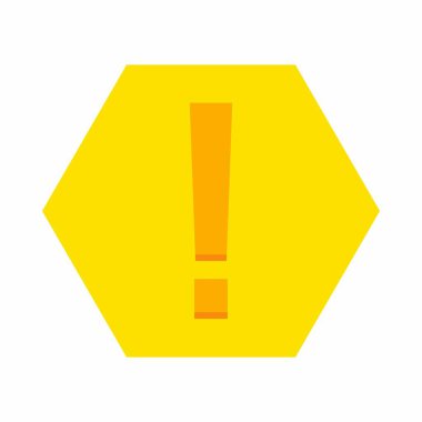 Ünlem işareti, dikkat işareti, dikkat simgesi, tehlike uyarısı sembolü, vektör işareti sarı stili. İzole edilmiş bir ikon. Düz biçim vektör illüstrasyonu.