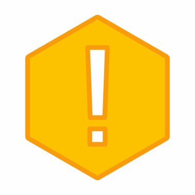 Ünlem işareti, dikkat işareti, dikkat simgesi, tehlike uyarısı sembolü, vektör işareti sarı stili. İzole edilmiş bir ikon. Düz biçim vektör illüstrasyonu.