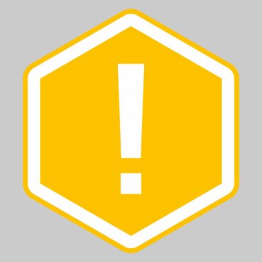 Ünlem işareti, dikkat işareti, dikkat simgesi, tehlike uyarısı sembolü, vektör işareti sarı stili. İzole edilmiş bir ikon. Düz biçim vektör illüstrasyonu.