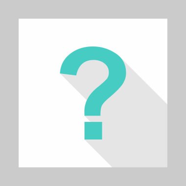 Soru işareti, SSS işareti, yardım sembolü, vektör işareti açık mavi tarzı. İzole edilmiş bir ikon. Düz biçim vektör illüstrasyonu.