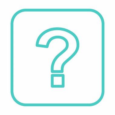 Soru işareti, SSS işareti, yardım sembolü, vektör işareti açık mavi tarzı. İzole edilmiş bir ikon. Düz biçim vektör illüstrasyonu.