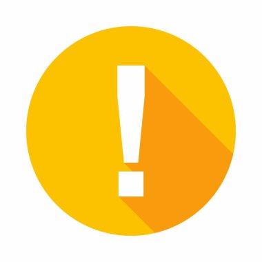 Ünlem işareti, dikkat işareti, dikkat simgesi, tehlike uyarısı sembolü, vektör işareti sarı stili. İzole edilmiş bir ikon. Düz biçim vektör illüstrasyonu.