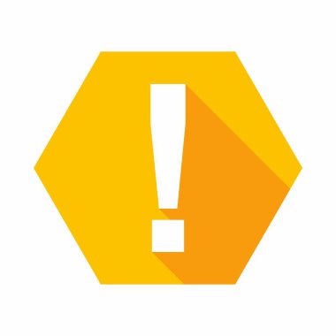 Ünlem işareti, dikkat işareti, dikkat simgesi, tehlike uyarısı sembolü, vektör işareti sarı stili. İzole edilmiş bir ikon. Düz biçim vektör illüstrasyonu.