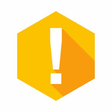 Ünlem işareti, dikkat işareti, dikkat simgesi, tehlike uyarısı sembolü, vektör işareti sarı stili. İzole edilmiş bir ikon. Düz biçim vektör illüstrasyonu.