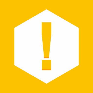 Ünlem işareti, dikkat işareti, dikkat simgesi, tehlike uyarısı sembolü, vektör işareti sarı stili. İzole edilmiş bir ikon. Düz biçim vektör illüstrasyonu.