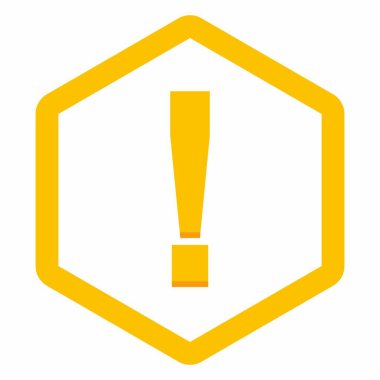 Ünlem işareti, dikkat işareti, dikkat simgesi, tehlike uyarısı sembolü, vektör işareti sarı stili. İzole edilmiş bir ikon. Düz biçim vektör illüstrasyonu.