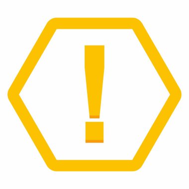 Ünlem işareti, dikkat işareti, dikkat simgesi, tehlike uyarısı sembolü, vektör işareti sarı stili. İzole edilmiş bir ikon. Düz biçim vektör illüstrasyonu.