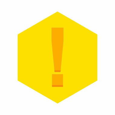 Ünlem işareti, dikkat işareti, dikkat simgesi, tehlike uyarısı sembolü, vektör işareti sarı stili. İzole edilmiş bir ikon. Düz biçim vektör illüstrasyonu.