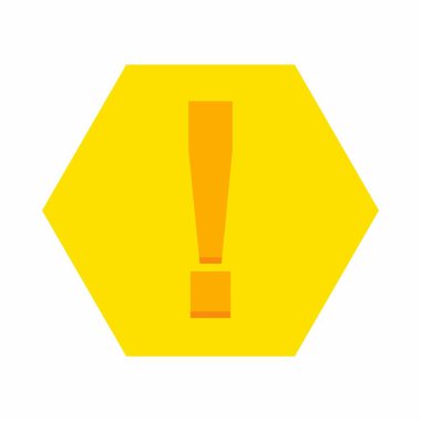 Ünlem işareti, dikkat işareti, dikkat simgesi, tehlike uyarısı sembolü, vektör işareti sarı stili. İzole edilmiş bir ikon. Düz biçim vektör illüstrasyonu.