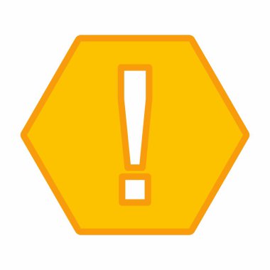 Ünlem işareti, dikkat işareti, dikkat simgesi, tehlike uyarısı sembolü, vektör işareti sarı stili. İzole edilmiş bir ikon. Düz biçim vektör illüstrasyonu.