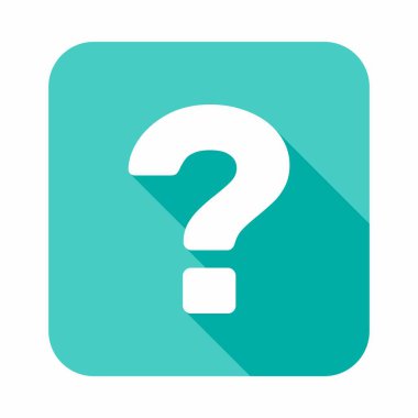 Soru işareti, SSS işareti, yardım sembolü, vektör işareti açık mavi tarzı. İzole edilmiş bir ikon. Düz biçim vektör illüstrasyonu.