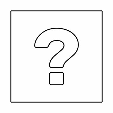 Soru işareti, SSS işareti, yardım sembolü, vektör işareti sembolleri. Siyah tasarım. İzole edilmiş bir ikon. Düz biçim vektör illüstrasyonu.