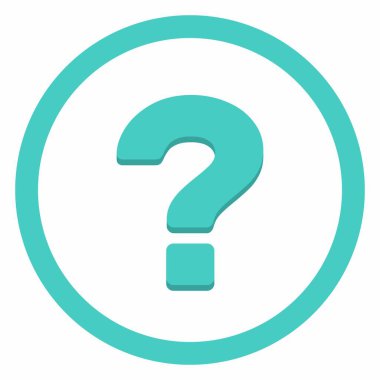 Soru işareti, SSS işareti, yardım sembolü, vektör işareti açık mavi tarzı. İzole edilmiş bir ikon. Düz biçim vektör illüstrasyonu.