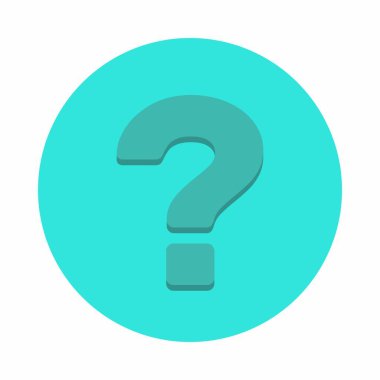 Soru işareti, SSS işareti, yardım sembolü, vektör işareti açık mavi tarzı. İzole edilmiş bir ikon. Düz biçim vektör illüstrasyonu.