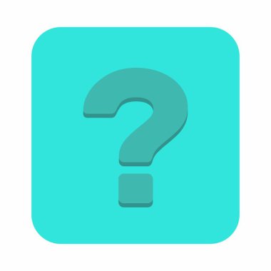 Soru işareti, SSS işareti, yardım sembolü, vektör işareti açık mavi tarzı. İzole edilmiş bir ikon. Düz biçim vektör illüstrasyonu.