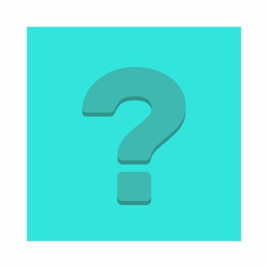 Soru işareti, SSS işareti, yardım sembolü, vektör işareti açık mavi tarzı. İzole edilmiş bir ikon. Düz biçim vektör illüstrasyonu.