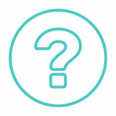 Soru işareti, SSS işareti, yardım sembolü, vektör işareti açık mavi tarzı. İzole edilmiş bir ikon. Düz biçim vektör illüstrasyonu.