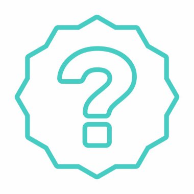 Soru işareti, SSS işareti, yardım sembolü, vektör işareti açık mavi tarzı. İzole edilmiş bir ikon. Düz biçim vektör illüstrasyonu.